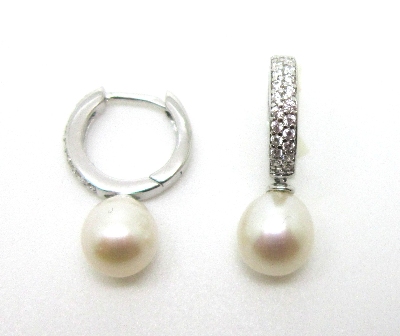 Trend Style - Creolen Silber mit Perle