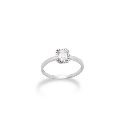 Damenring 14 Karat Weißgold